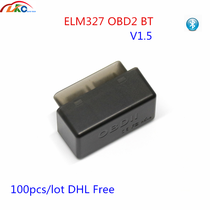 

100pcs/lot Mini ELM327 OBD2 Diagnostic Tool V1.5 Bluetooth Car Diagnostic Scanner V01H2/V01H2-1 DHL Free shipping