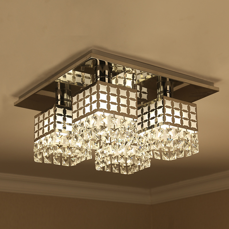 

Modern simple design square crystal ceiling lights lamparas plafons for living room bedroom luminarias para salon