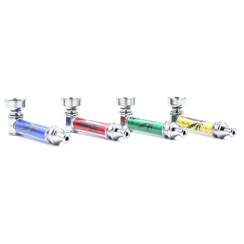 

Wholesale Metal Tobacco Pipe Portable Smoking Pipes Colorful Oil Burner Pipe Mini hand dry herb smoking Pipes for glass bong with Screens