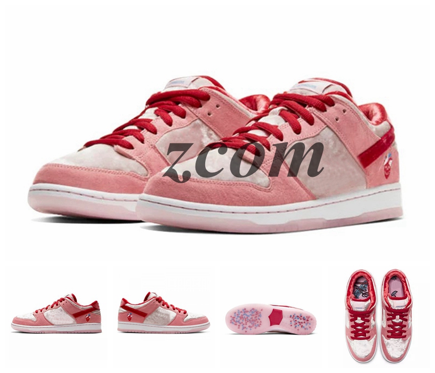 

2020 StrangeLove SB Low Pink Suede Velvet Dunks Running Shoes Women Mens Designer Sneakers Trainers Zapatos des chaussures 36-45