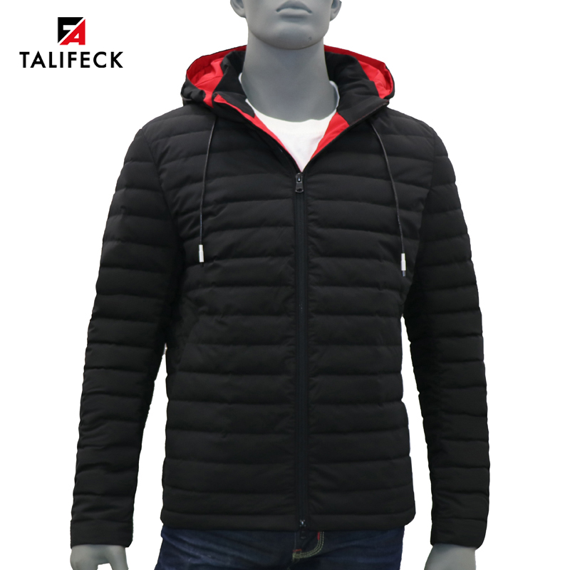 

2020 New Men Jacket Spring Autumn Casual Jacket Cotton Padded Coat Hooded Fashion Sport Jackets Warm Quilted Outerwear, Black