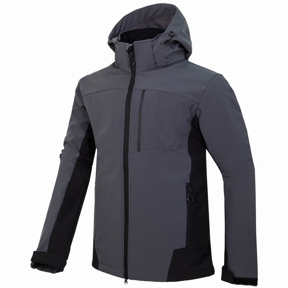 

new Men HELLY Jacket Winter Hooded Softshell for Windproof and Waterproof Soft Coat Shell Jacket HANSEN Jackets Coats 18061, Grey