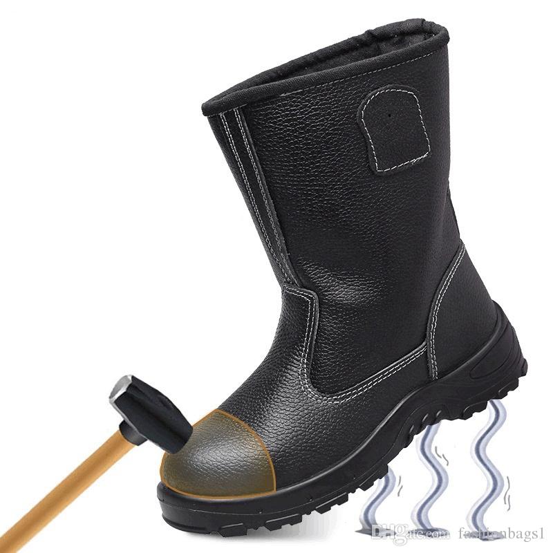 

Women Or Martin Boot Men Steel Toe Cap Safety Shoes Outdoor Anti-slip Steel Puncture Proof Construction Safety Boots Work Shoes, Black
