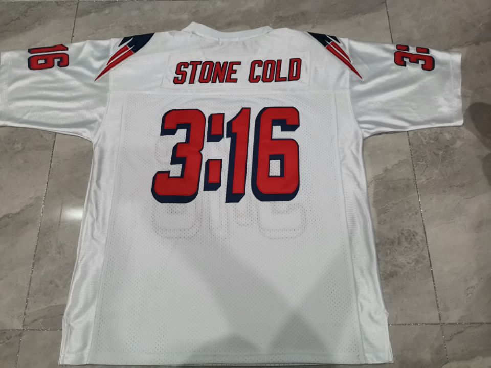 

Custom Men Stone Cold Steve Austin # 3:16 Team Issued blue White College Jersey size s-5XL or custom any name or number jersey, Black