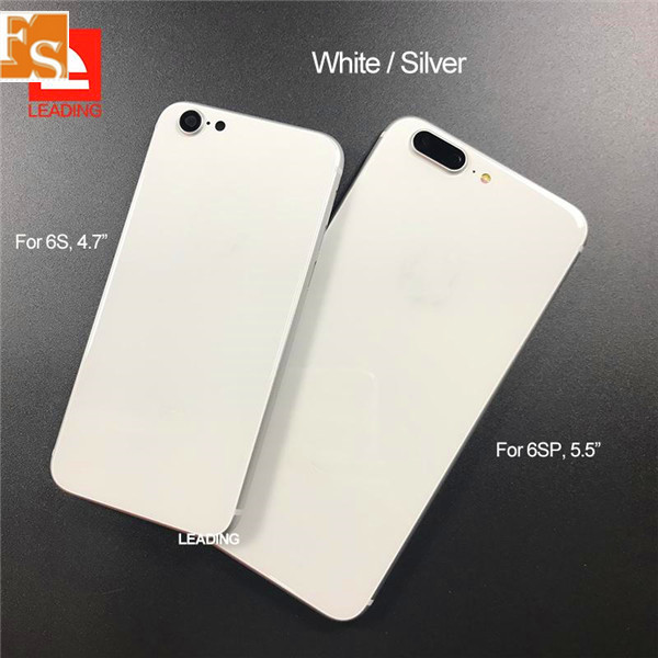 

Top Quality For iPhone 6 6P 6S 6SP 7 7P Plus Back Housing Cover Like iPhone 8 Style Metal Glass Back Cover Replacement with Buttons