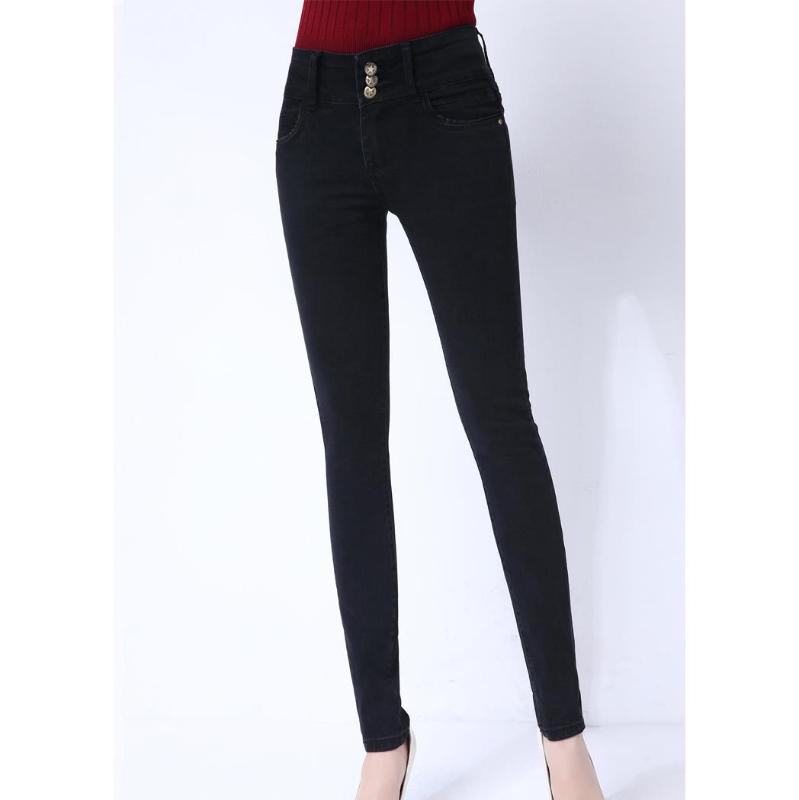 

Women's Jeans Stretch 2019 Classics Denim Pants Button High Waisted Skinny Casualfor Vintage Jeans Skinny Jean, Black
