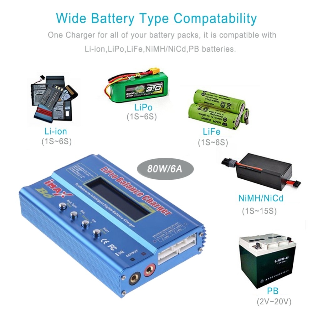 HTRC IMAX B6 80W Battery Charger Lipo NiMh Li Ion Ni Cd Digital RC IMAX