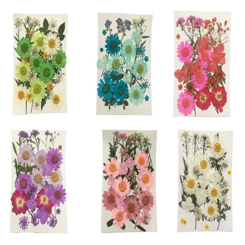 

29-33pcs Natural Pressed Decorative Dried Flower Material Artificial Dried Flowers DIY Jewelry Making Phone Case Accessories, Purple