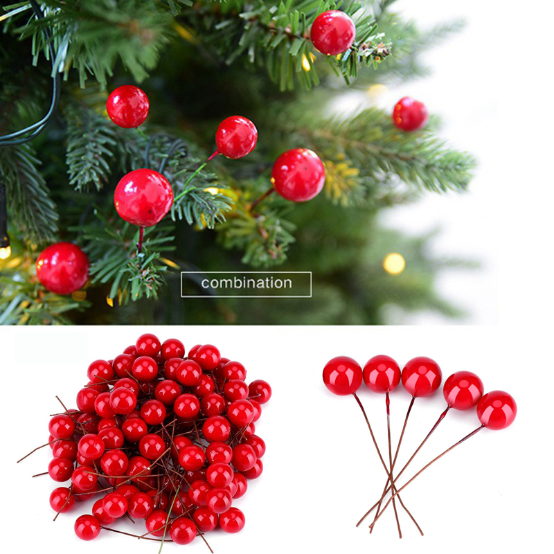 

100pcs/Set Beautiful Fake Fruit Decor DIY Christmas Artificial Dried Flowers Christmas Decor Party Decortive Foam Ball Wreath