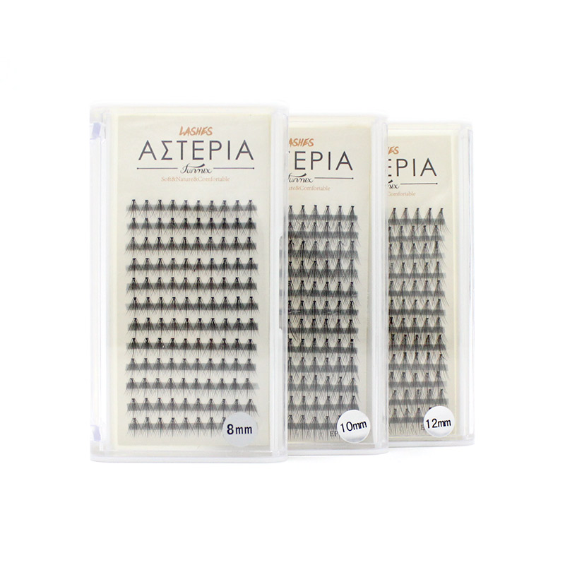 

120 pcs / tray Faux Mink Eyelashes C Curl Individual Eyelash Extension Knotted 10D Silk Lashes