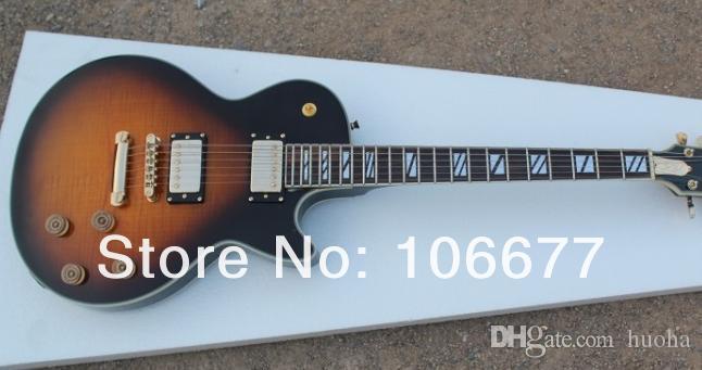 

Custom Double Faced Tiger Flame Maple Brown Burst Electric Golden Hardware earth head
