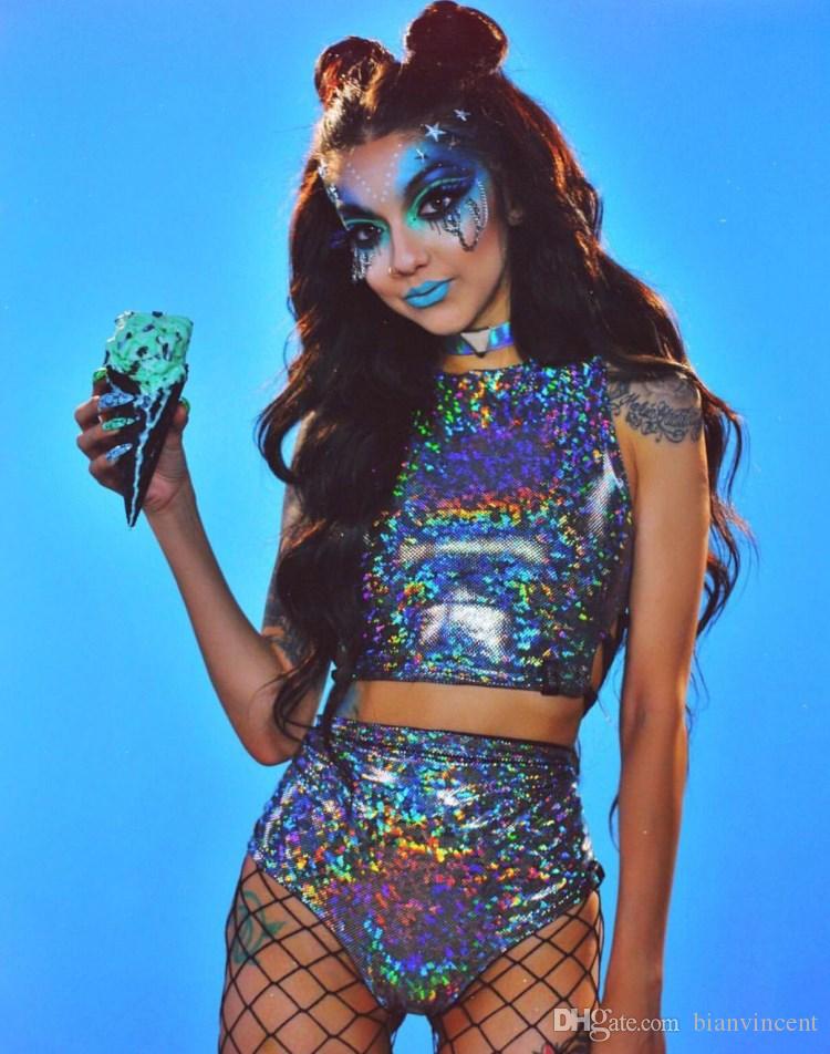 

fashion night club laser light dazzle party style dancers for girls women sexy clothes bikini bra swimwear swimsuit hot springs suit, Multi