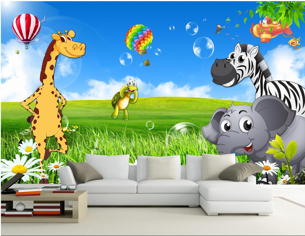 

WDBH custom photo mural 3d wallpaper Beautiful scenery cartoon animal children's room home decor 3d wall murals wallpaper for living room, Non-woven