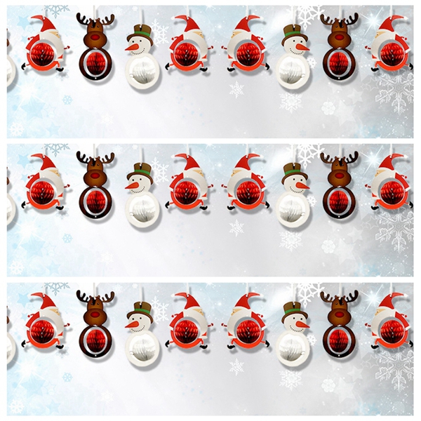 

9pcs Christmas Decoration The Santa Claus/Snowman/Deer Honeycombs Trees Ornaments Hanging Paper Party Home Supplies Christmas
