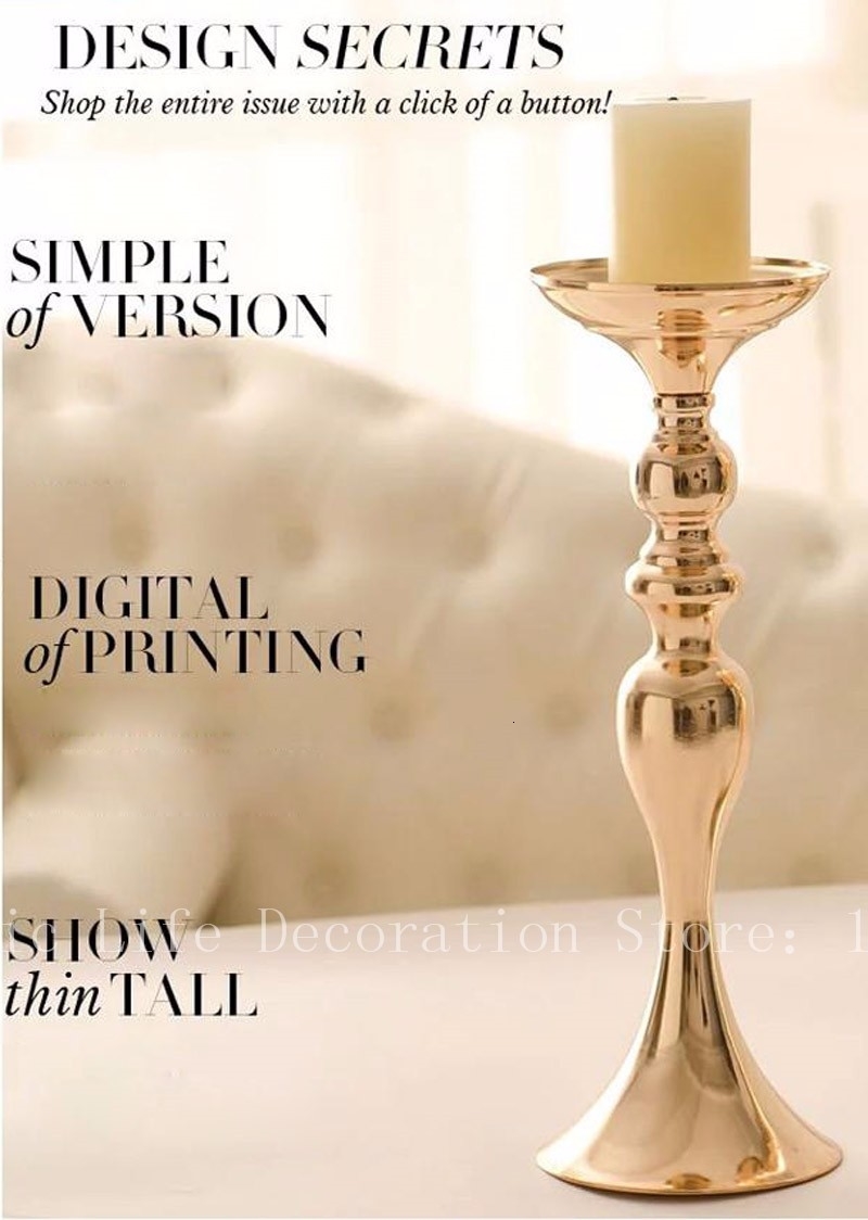 Cheap Gold Candle Holders/Stand 50cm/32cm Flowers Vase/Stand Metal