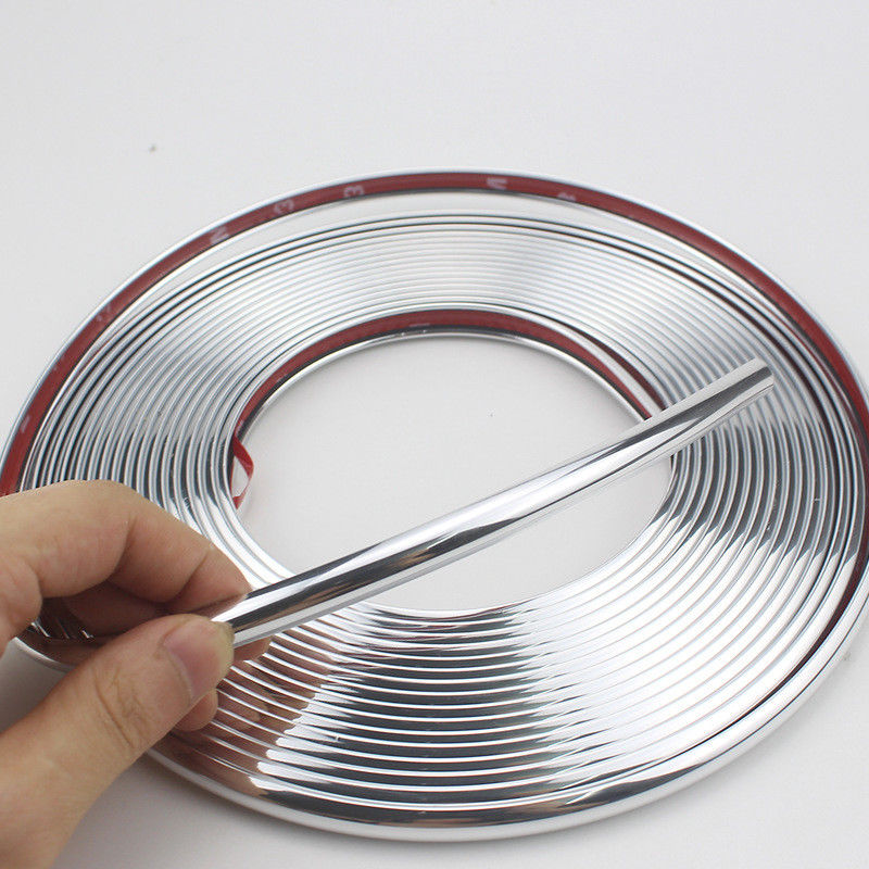 8M Car Wheel Hub Rim Edge Protector Ring Tire Strip Guard Silver plating Decals-image-454729563