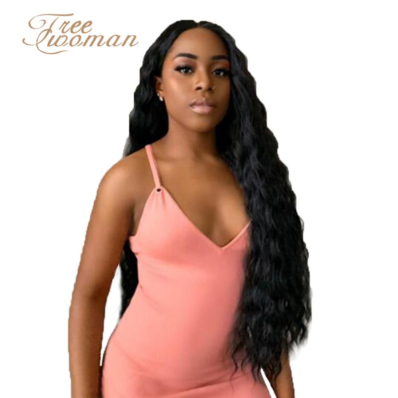 

FREEWOMAN Synthetic Lace Front Wigs For Black Women Curly Ombre Wigs Kanekalon Fake Hair Natural Wave Brown Black, Light brown