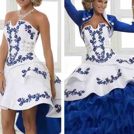 

2020 Two Pieces White and Blue Quinceanera Dresses Ball Gown Ruffles With Embroidery Sweet 16 Dress Vestidos De 15 Anos Prom Party Gowns, Chocolate