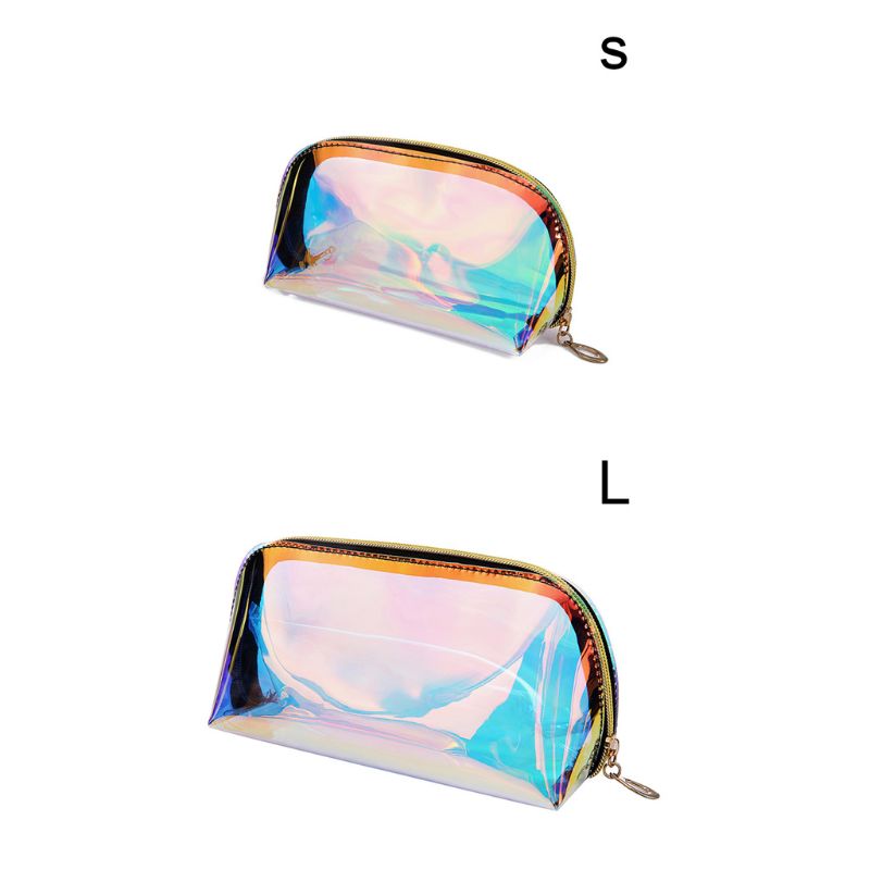 

Women Lady Holographic Travel Makeup Bag Multifunctional Transparent Cosmetic Pouch Purse Casual Storage Organizer