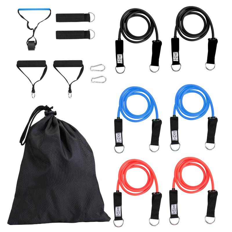 

16 Pcs/Set Latex Resistance Bands Crossfit Training Exercise Yoga Tubes Pull Rope,Rubber Expander Elastic Bands Fitness with Bag