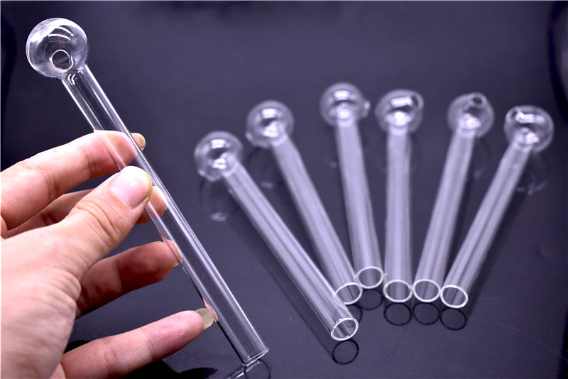 

6 inch clear Pyrex oil burner thickness glass tube oil nail 25mm OD Ball for water Smoking pipe Glass smoking pipe