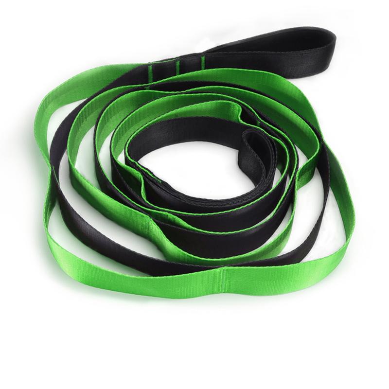 

Exercise Band with12 Loops Multifunctional Yoga Stretch Strap Adjustable for Stretching Rehabilitation Training Leg Flexibility, Red