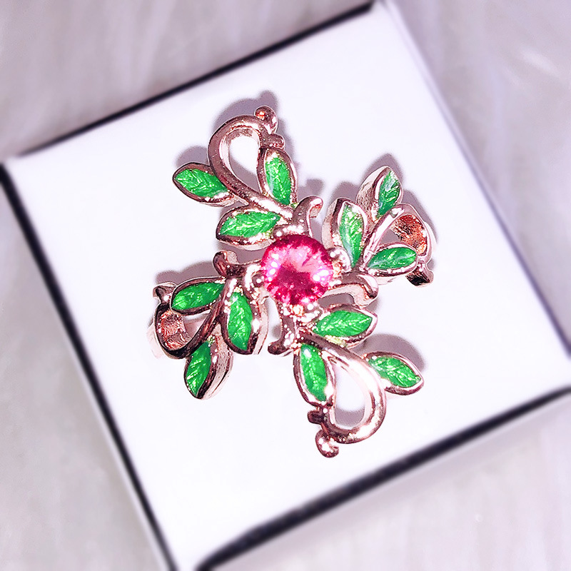 

Ornaments Glue Leaf You Ring Surround Branch Personality Ring Woman