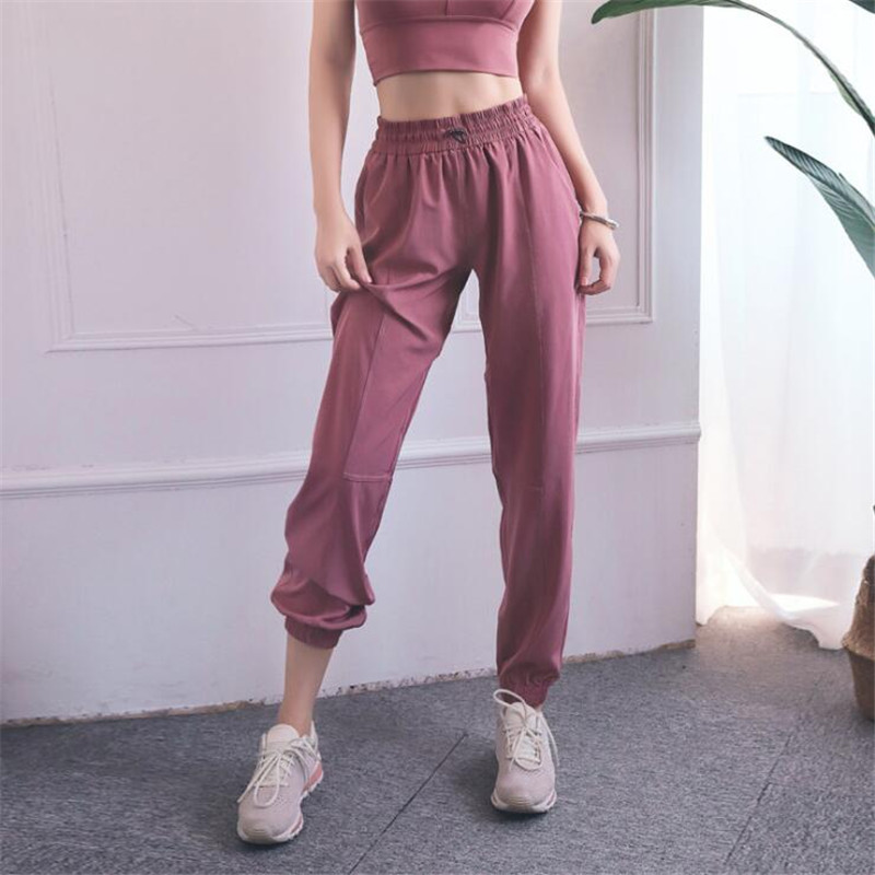 

Women Sports Pants Workout Running Yoga Pants fashion loose quick dry breathable patchwork casual trousers girls gym, Black