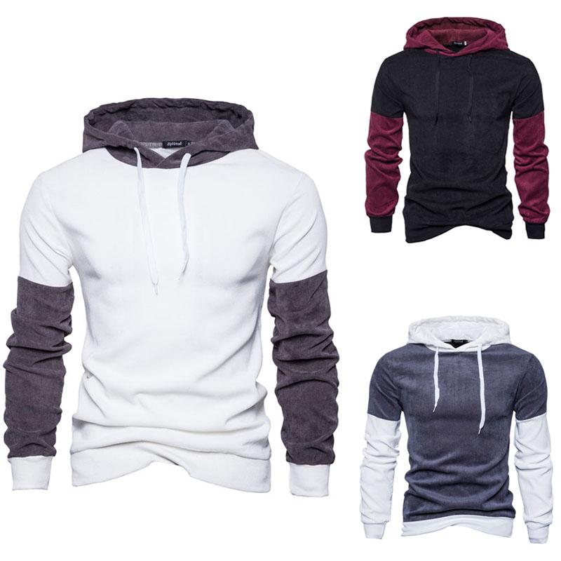 

Black Hoodie Men Sweatshirt Casual Slim Fit Hooded Plus Size Men's Hoodies Corduroy Fashion Streetwear Clothes Males Clothing, Burgundy