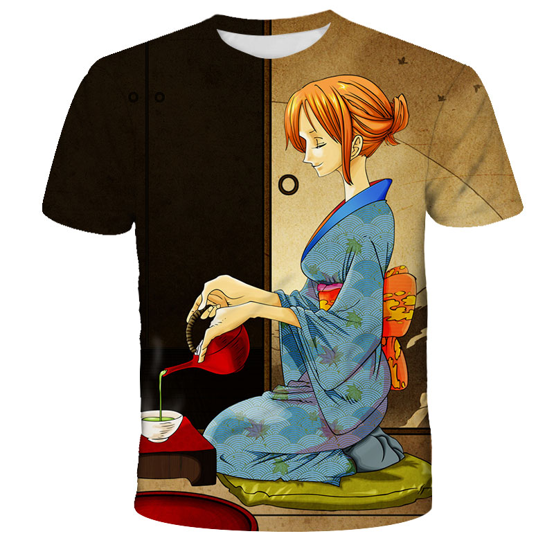 One Piece Pirate Monkey D Luffy Japanese Anime T Shirt Black Size S-3XL