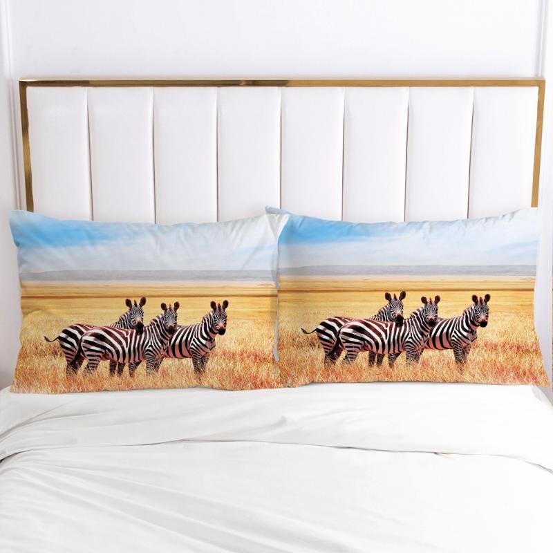 

3D Pillowcases Pillow Case Soft Home Chair Decorative Pillow Covers Cover 20x26in 51*91cm 50x70 Animal Zebra Design Printed, Zebra001-black-p