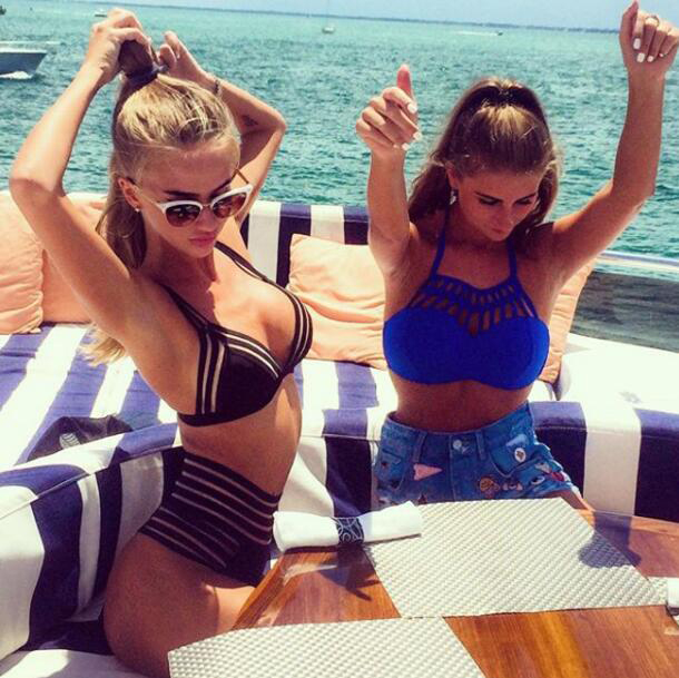 

2019 new Sexy Stripe Perspective Mesh Swimming Suit Women Swimsuit Two Piece Sets Swimwear Summer swim suits