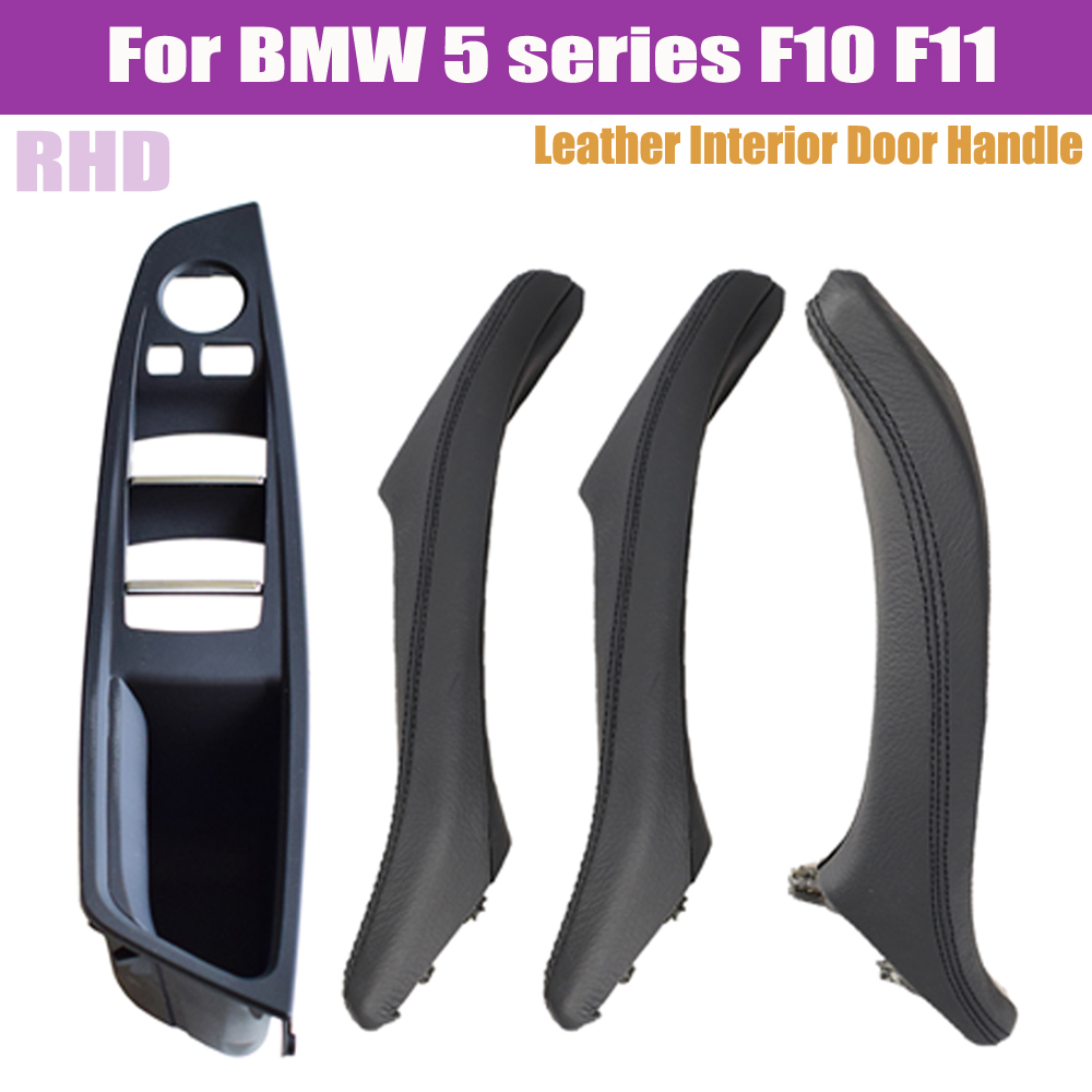 

RHD Right Hand Drive For BMW 5 Series F10 F11 520i 523i 525i 528i Beige/Black Leather Interior Door Handle Pull Panel Trim