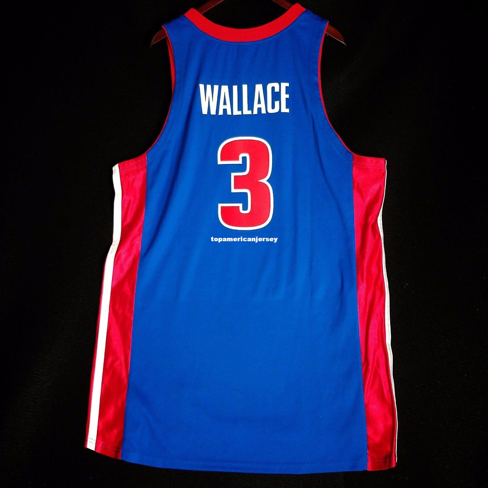 

100% Stitched 3# Ben Wallace Sewn wholesale Jersey billups Mens Vest Size XS-6XL Stitched basketball Jerseys Ncaa, Blue