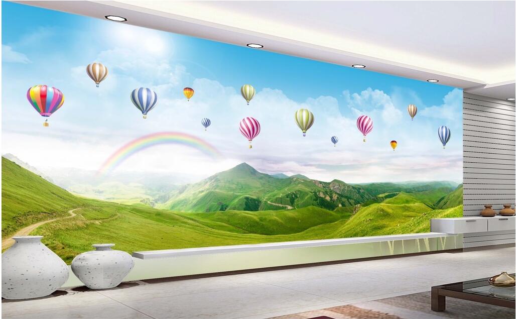 

WDBH 3d wallpaper custom photo HD large mountain hot air balloon scenery home decor living room 3d wall muals wall paper for walls 3 d, Non-woven