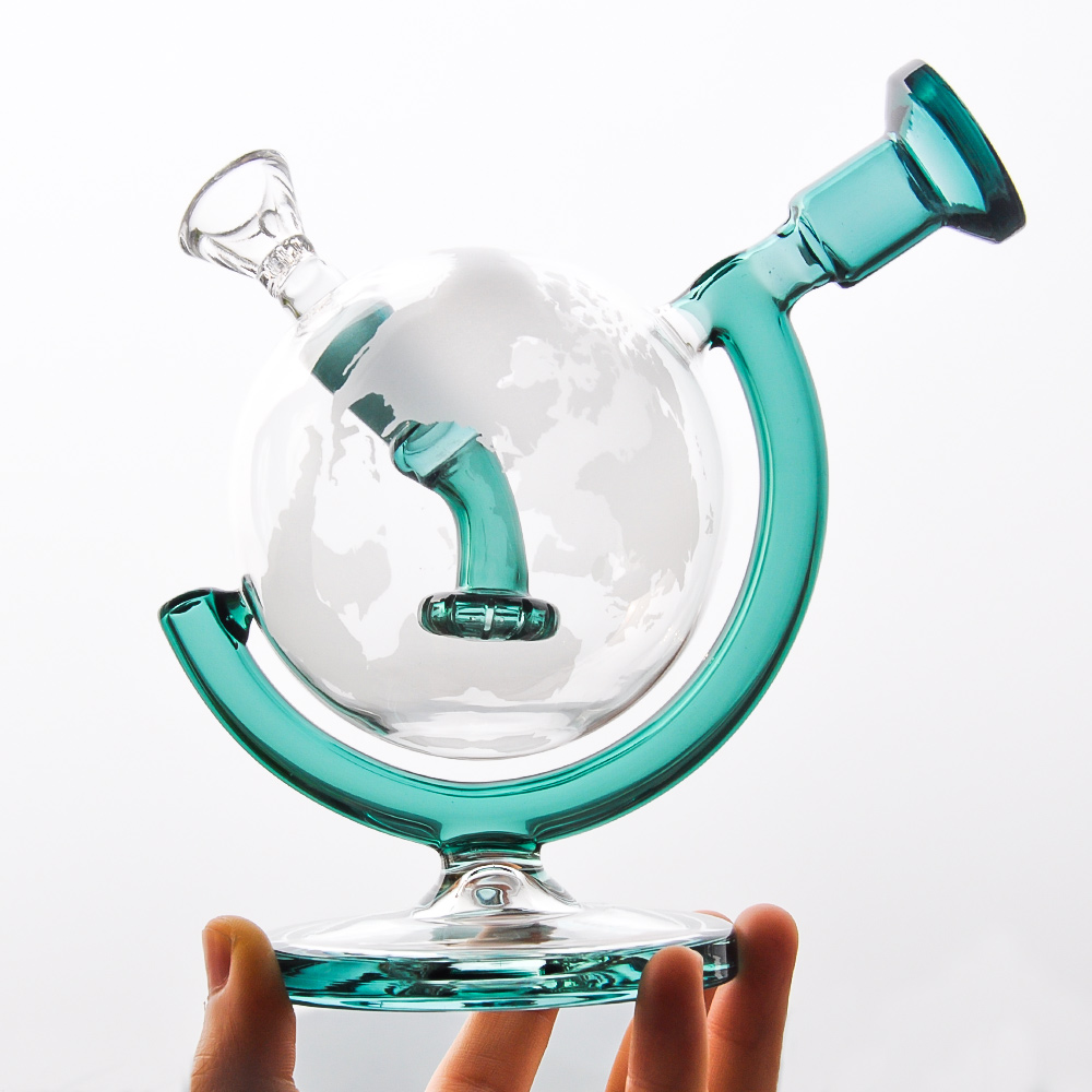 

Glass Bong Dab Rig Water Pipes 5.7inches Globe Recycler bubbler with glass bowl oil rig glass pipe smoke accessory