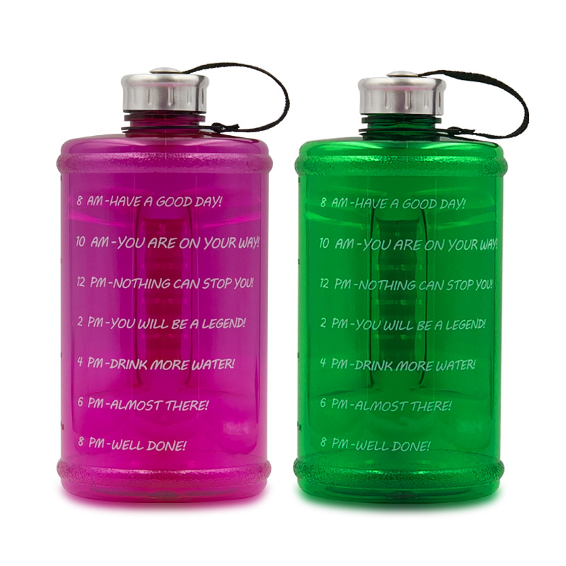 

2 Set 2.2L Large Capacity Sports Bottle Gym Large Kettle Outdoor Sports Bottle Camping Picnic Portable Water Bottle, Purple & Gr, Red