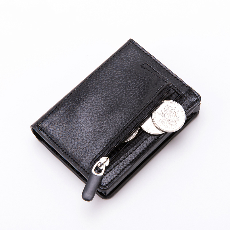 

Slim Wallet Men Magic PU Leather Thin Mini Wallet Small Money Bag Women Purses Carbon Fiber Wallets, X-58 red