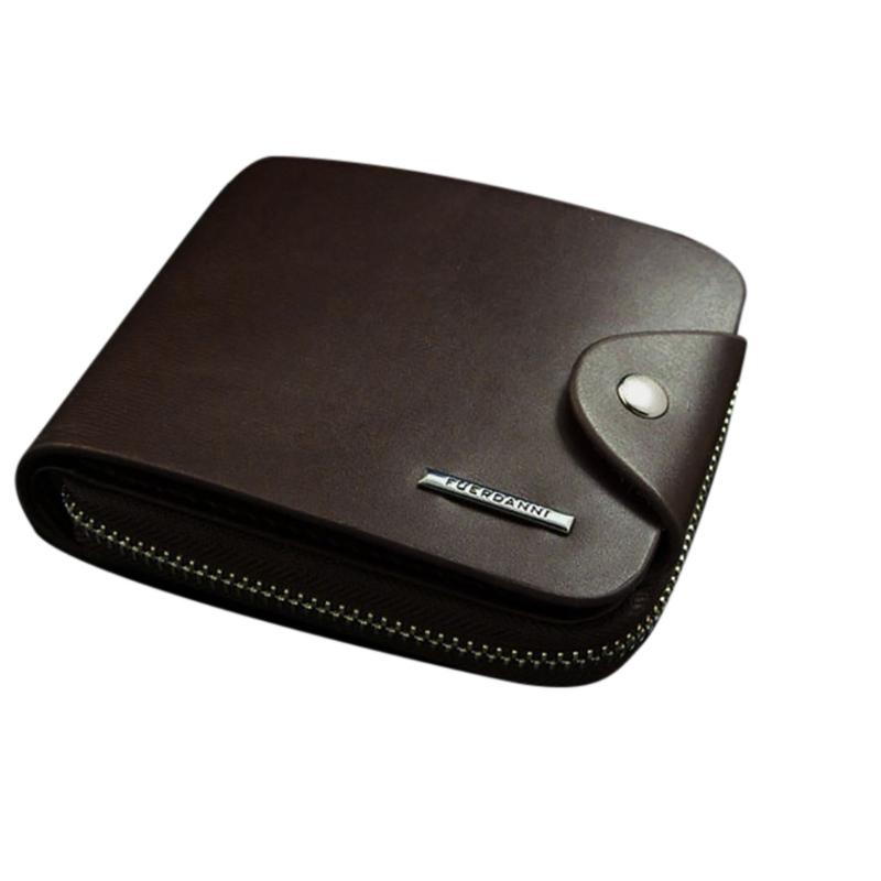 

CONEED Wallet Purse Men Mens Leather ID Card Holder Billfold Zip Purse Wallet Handbag Clutch Men Wallets Small Money, As pic