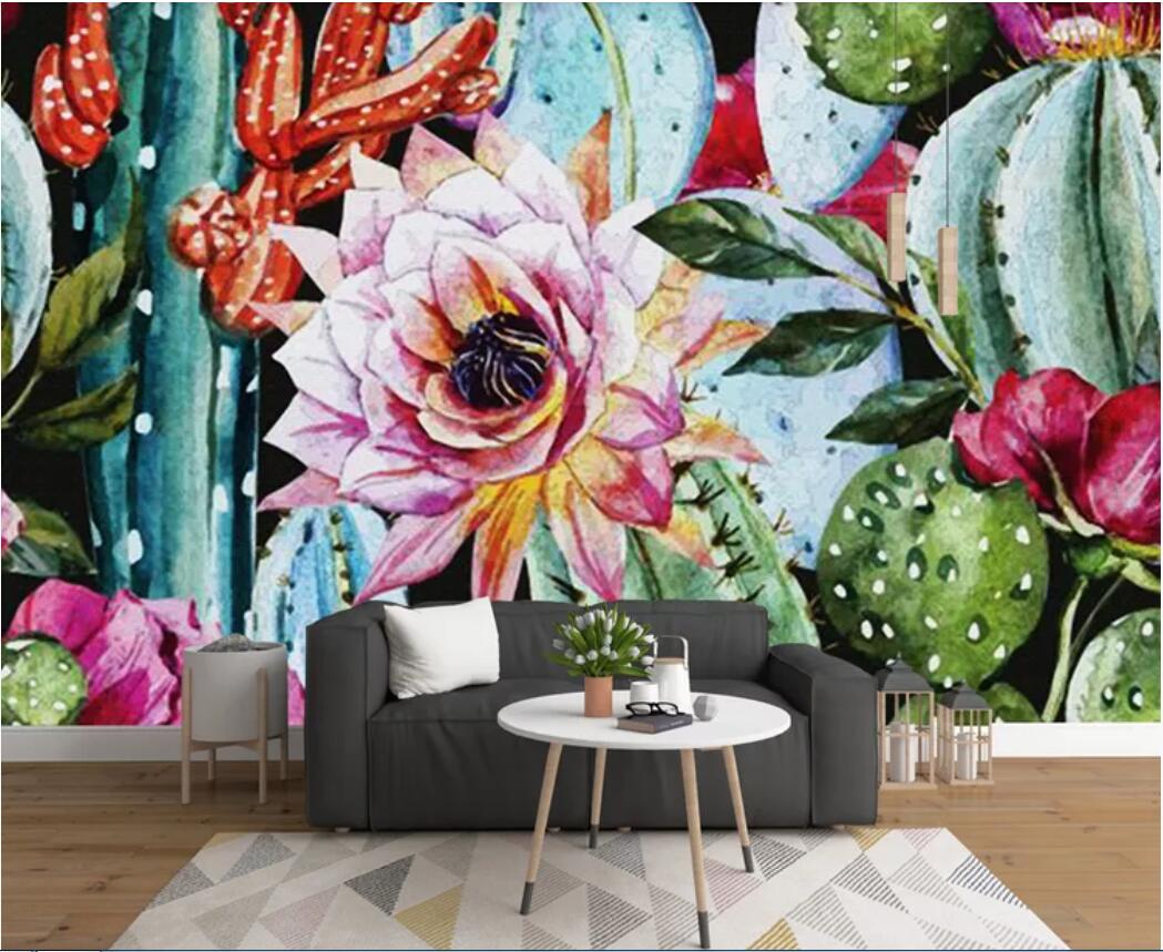 

3d room wallpaper custom photo mural Hand drawn modern style tropical flower plant background wall wallpaper for walls 3 d, Non-woven fabric