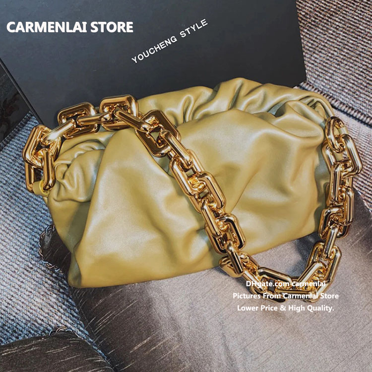 

Leather Cloud Bag Women Soft Wrinkled Dumpling Shoulder Messenger Bags Party Lady Big Handbags Purses For Free shipped, Black