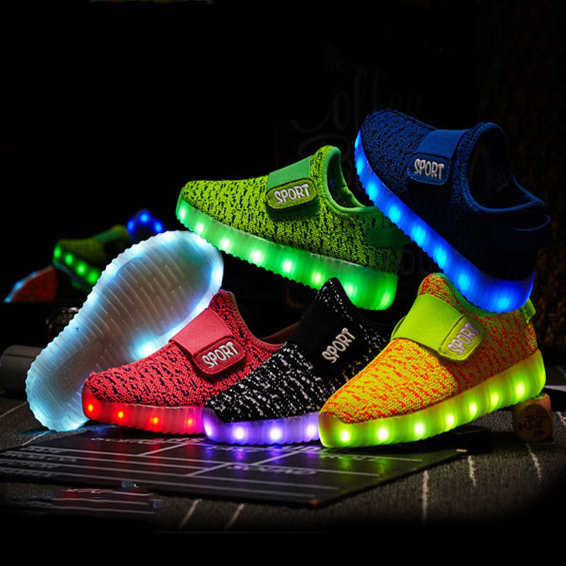 

Kids Led Recharge Glowing Shoes Children's Hook Loop Shoes Children's Glowing Sneakers Kids Led Luminous Shoes