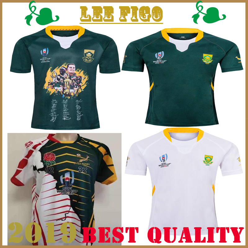 

2019 South Africa rugby Signed edition of champion player soccer Jersey shirt 2020 South Africa national team shirts size s-3xl, White