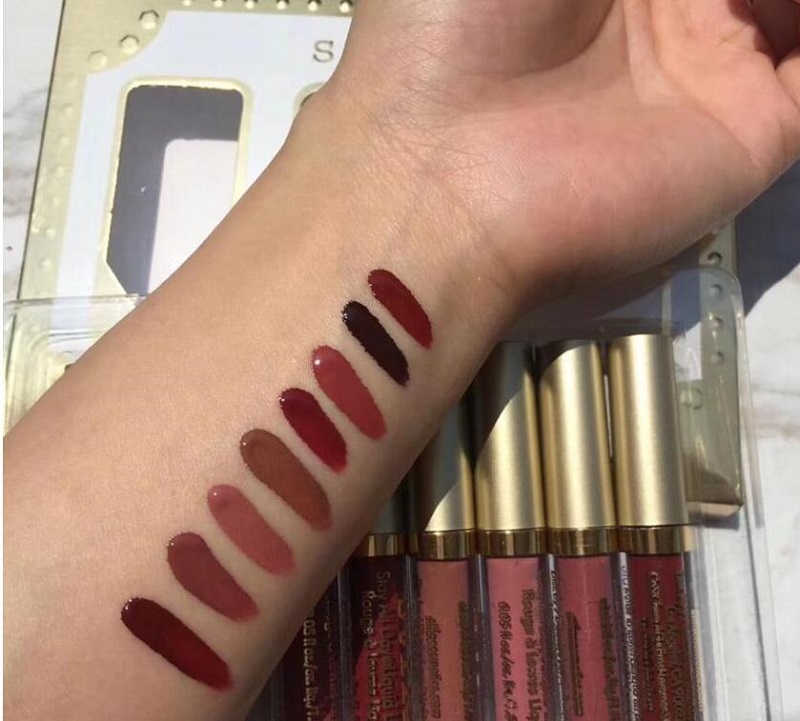 

Brand Stila Star Studded 8pcs Liquid Lipstick Lip gloss Set Stay All Days Long Lasting Creamy Shimmer Liquid Makeup Lip Gloss lipstick, Mixed color