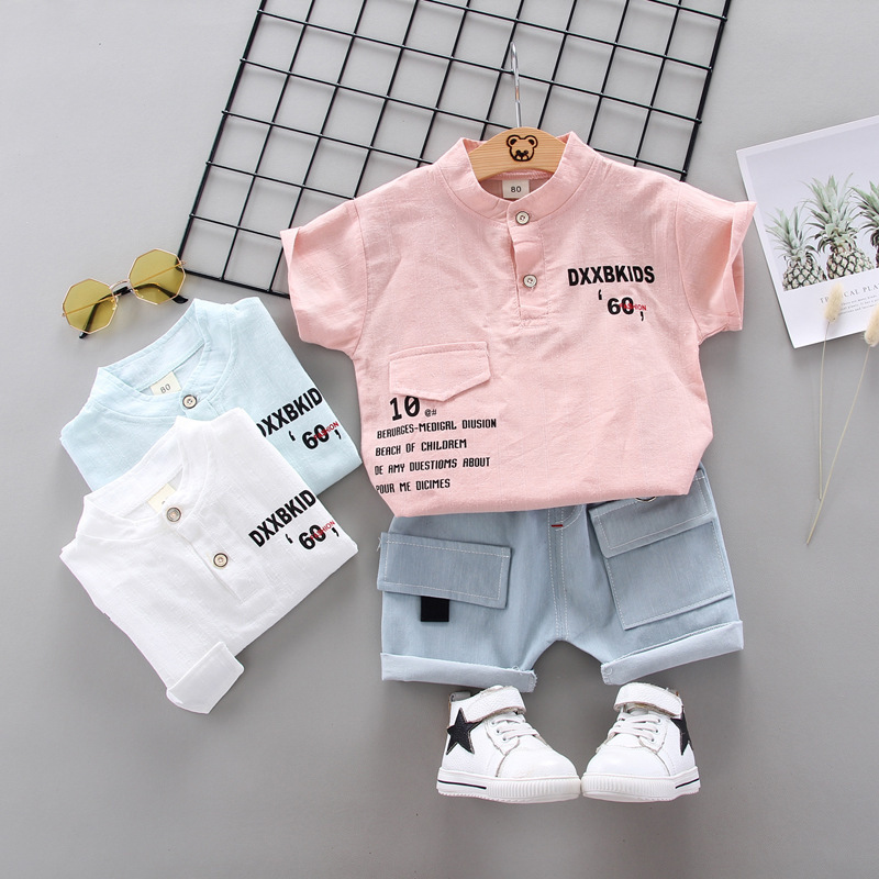 

Infant Clothing 2020 Summer Clothes Sets Toddler Baby Boys Clothes Casual T-Shirt+Shorts 2pcs Outfit Suit for Baby Boy Clothing, Sky blue