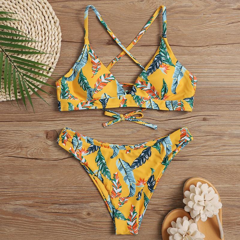

Sexy Bikinis 2020 Printed Swimwear Women Brazilian Swimsuit Female Bandage Bathing Suit Swimming Suit For Women Biquine, Hq07