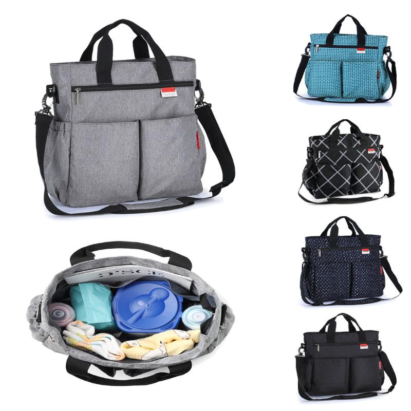 

HereNice Mummy Fashion One Shoulder Bag Mom Stroller Bags Nappy Large Capacity Diaper Organizer Handbag, Sky blue