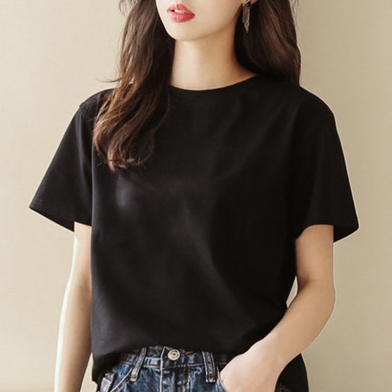 

2020 summer new solid color streetwear punk cotton T-shirt short sleeve round neck fashion wild loose black Korean shirt tide, Beige