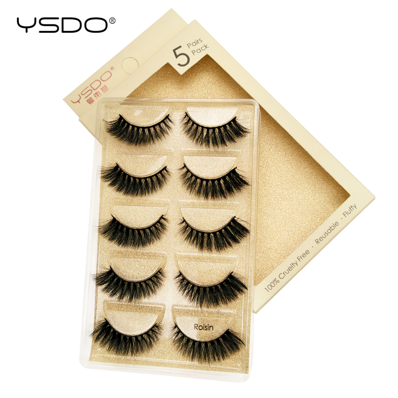 

YSDO 5 pairs eyelashes hand made mink eyelashes 3d mink hair lashes makeup fluffy false dramatic lashes maquillaje