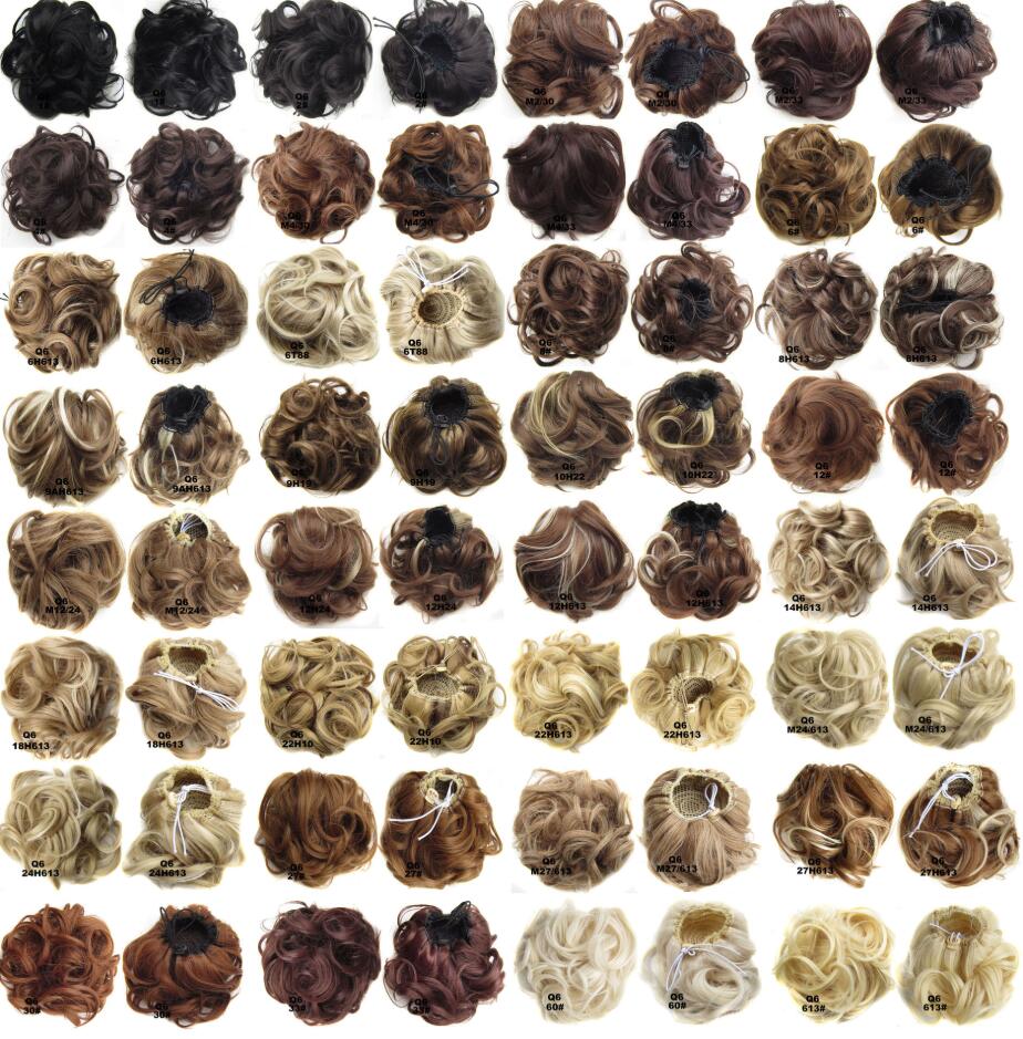 

Synthetic Curly Chignon Women's Elastic Hair Bun Drawstring Clip In Donut Hair Buns